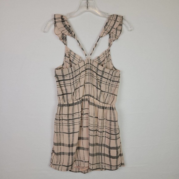 Avec Les Filles Womens Spaghetti Strap Shorts Romper Size XS Pink Gray - Picture 9 of 9